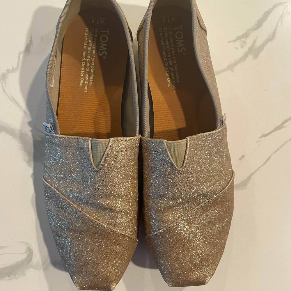 Rose Gold Sparkle Toms